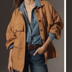 Anthropologie Camel Brown Utility Jacket